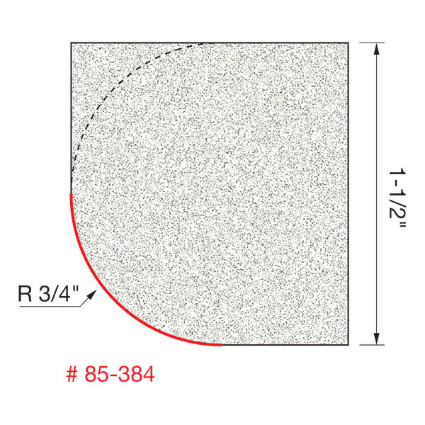 Freud 85-384 3/4" Radius Under Rounding Bit For Bull Nose - 2