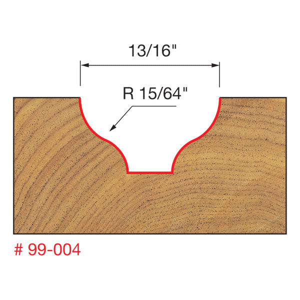 Freud 99-004 15/64" Radius Standard Ogee Groove Bit - 2