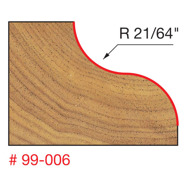 Freud 99-006 1-1/2" (Dia.) Ogee Bit - 2