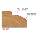 Freud 99-027 2-19/32" (Dia.) Table Edge & Handrail Bit (Quadra-Cut) - 2