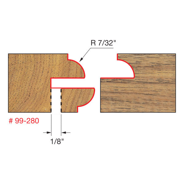 Freud 99-280 2-3/8" (Dia.) Recoverable Bead Glass Door Bit Sets - 2