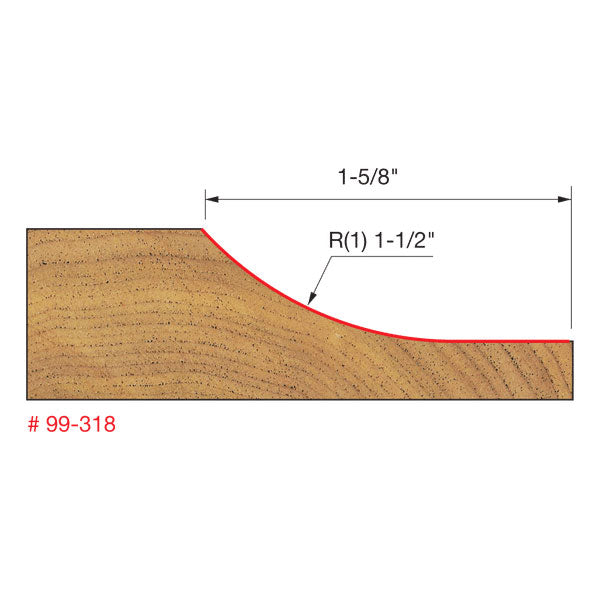 Freud 99-318 1-1/2" (Dia.) Vertical Raised Panel Bit - 2