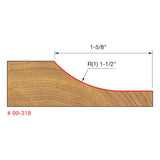 Freud 99-318 1-1/2" (Dia.) Vertical Raised Panel Bit - 2