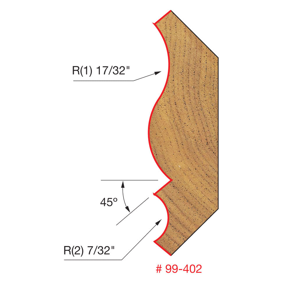 Freud 99-402 1-1/4" (Dia.) Crown Molding Bit - 2