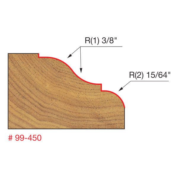 Freud 99-450 2-1/2" (Dia.) Table Edge & Handrail Bit (Quadra-Cut) - 2