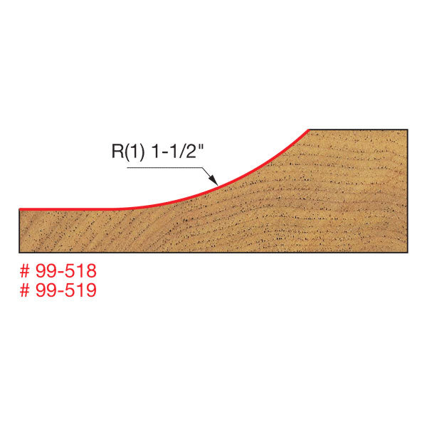 Freud 99-518 3-1/2" (Dia.) Raised Panel Bit (Quadra-Cut) - 2