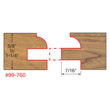 Freud 99-760 1-11/16" Dia. Adjustable Rail & Stile Bit (Round Over) - 2