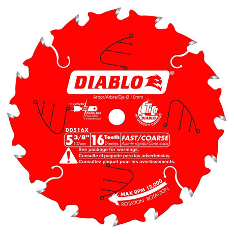 Diablo D0516X 5-3/8" x 16 Tooth Framing Trim Saw Blade