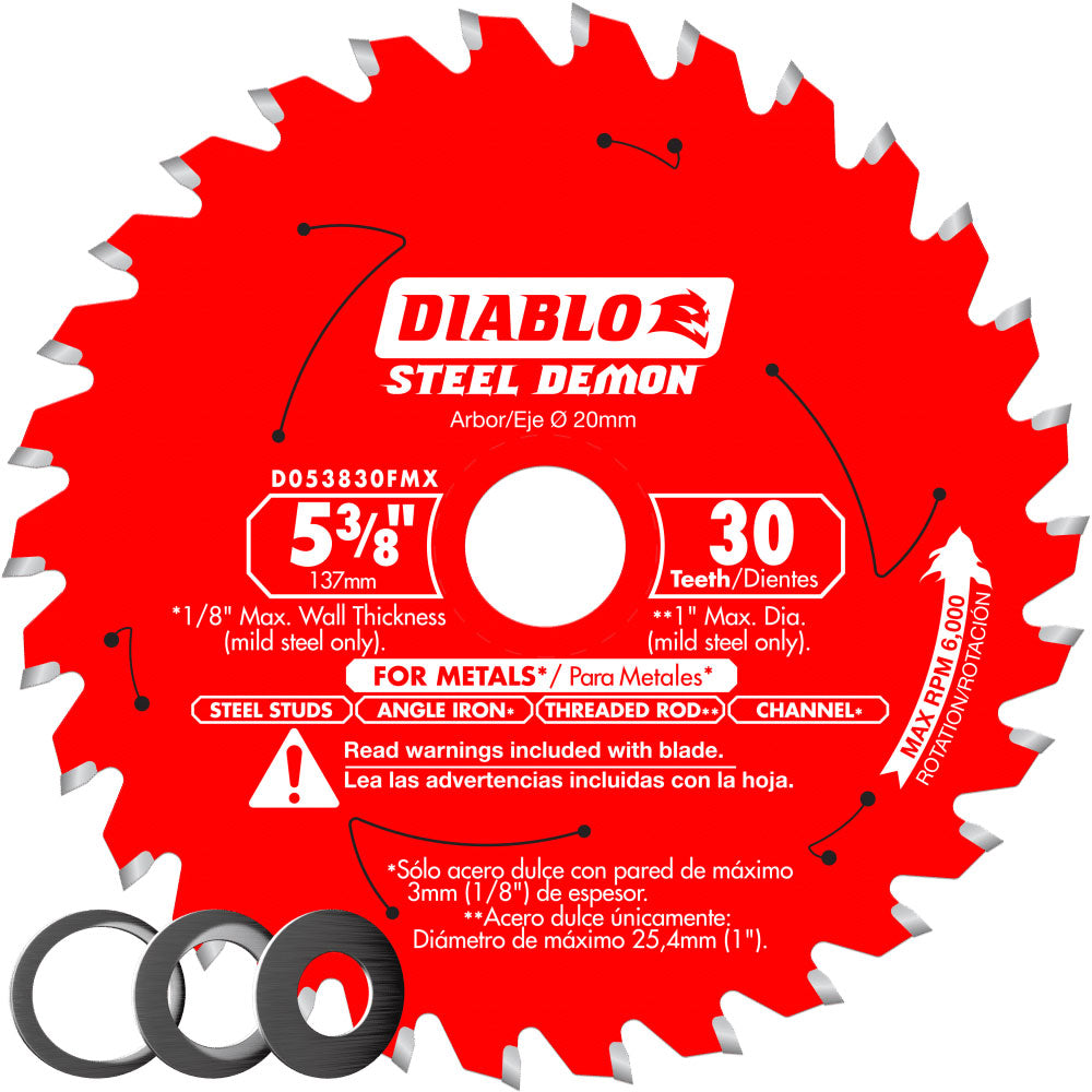 Diablo D053830FMX 5-3/8" x 30T Steel Demon Circular Saw Blade