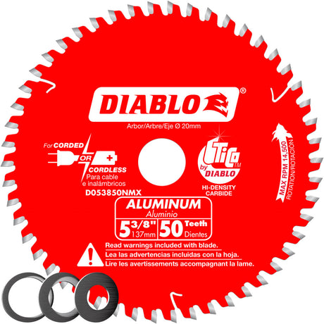 Diablo D053850NMX 5-3/8" x 50 Tooth Aluminum Cutting Saw Blade