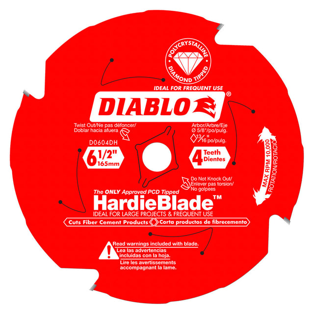 Diablo D0604DHA 6-1/2" x 4 Tooth (PCD) Fiber Cement HardieBlade