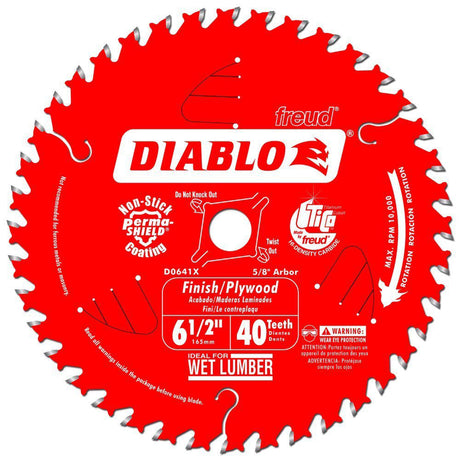 Diablo D0641X 6-1/2 In. X 40T Finish/plywood Saw Blade