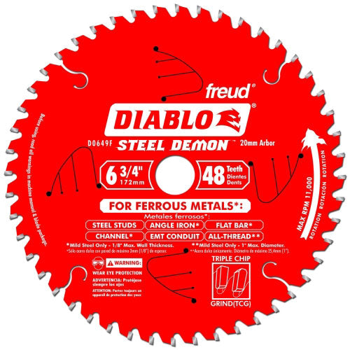 Diablo D0649F 6-3/4" x 48T Ferrous Metal Saw Blade Steel Demon