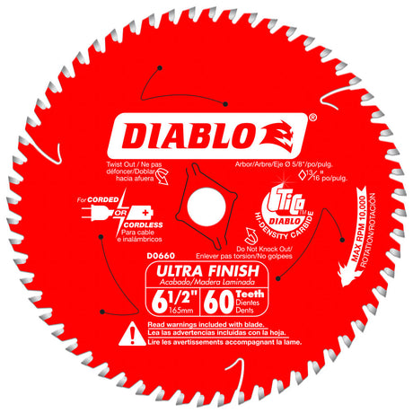 Diablo D0660A 6-1/2" x 60 Tooth Ultra Finish Saw Blade