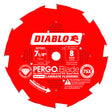 Diablo D0708LF 7-1/4" x 8 Tooth (PCD) Laminate Flooring Saw Blade