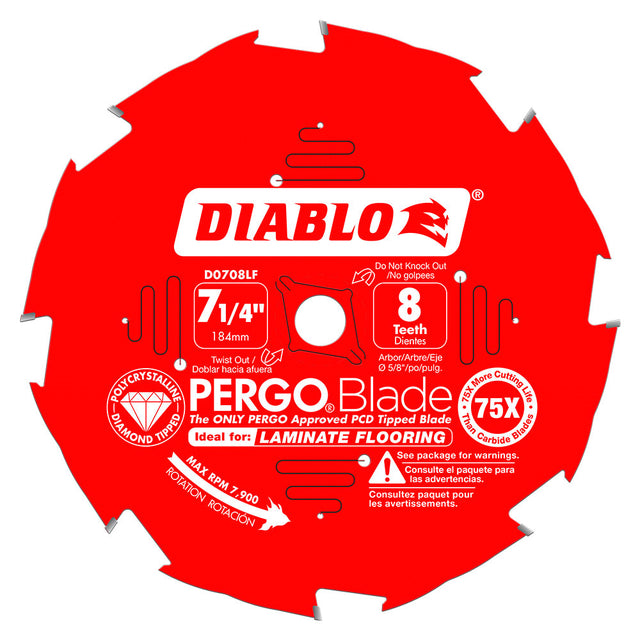 Diablo D0708LF 7-1/4" x 8 Tooth (PCD) Laminate Flooring Saw Blade