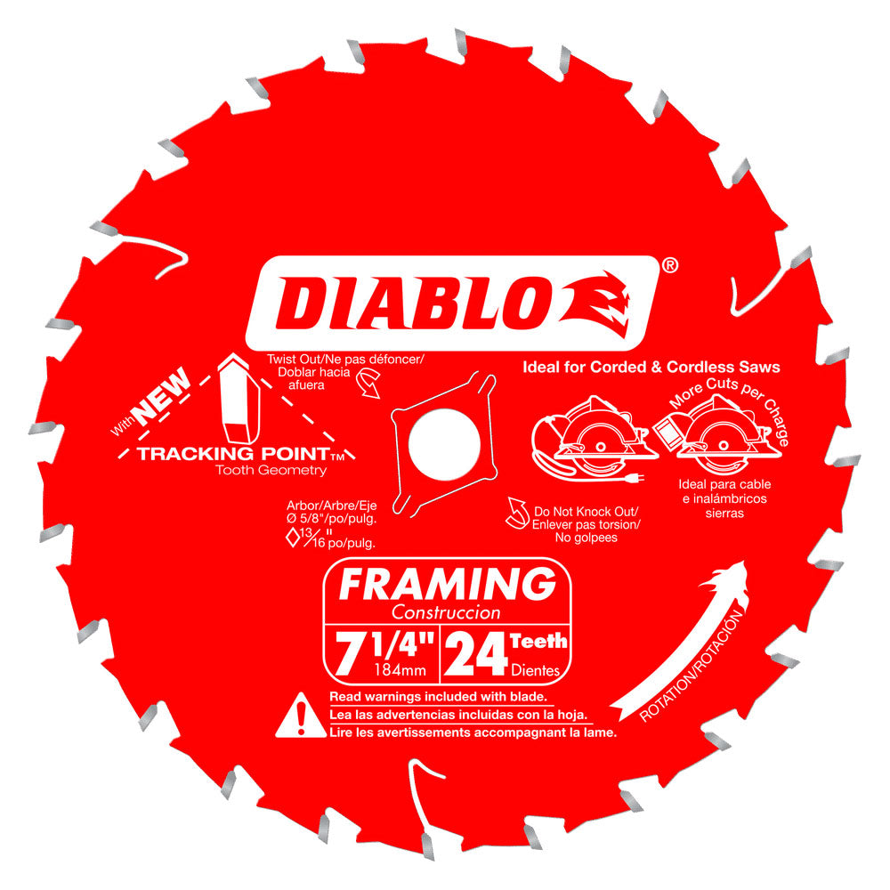 Diablo D0724A 7-1/4" x 24 Tooth Framing Saw Blade