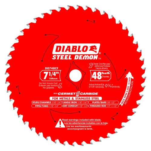 Diablo D0748CFX 7-1/4" X 48 Tooth Cermet Metal And Stainless Steel Cutting