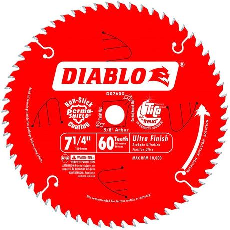 Diablo D0760A 7-1/4" x 60 Tooth Ultra Finish Saw Blade
