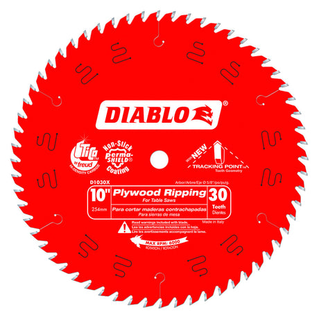 Diablo D1030X 10" x 30 Tooth Plywood Ripping Blade