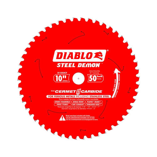 Diablo D1050CF 10" x 50T Steel Demon Metal Cutting Blade 1" Arbor