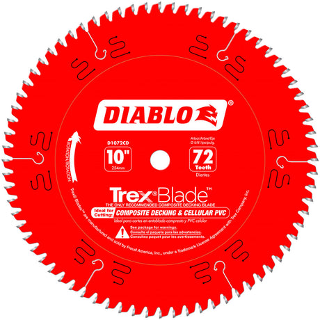 Diablo D1072CD 10" x 72 Tooth Composite Material/Plastics TrexBlade