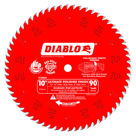 Diablo D1090X 10" X 90T Ultimate Flawless Finish Blade