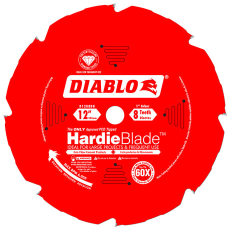 Diablo D1208DH 12" x 8 Tooth (PCD) Fiber Cement HardieBlade