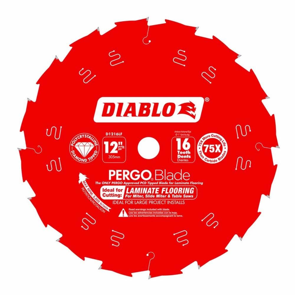 Diablo D1216LF 12 in. x 16T PCD Laminate Flooring Pergo Blade (1 Pack)