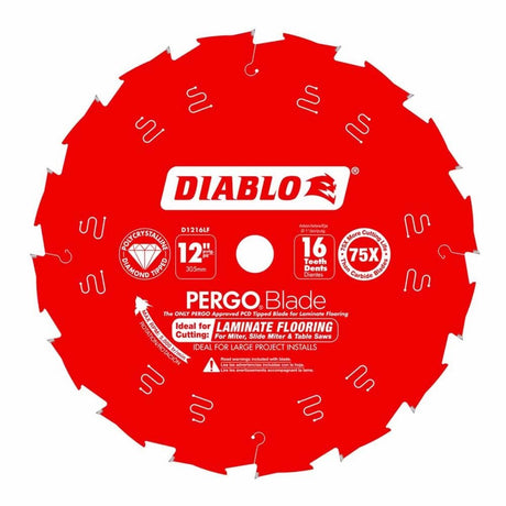 Diablo D1216LF 12 in. x 16T PCD Laminate Flooring Pergo Blade (1 Pack)