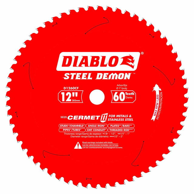 Diablo D1260CF 12" x 60 TCG Ferrous Saw Blade