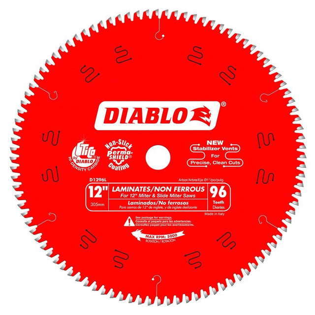 Diablo D1296L 12" x 96 Tooth Laminate / Aluminum Saw Blade