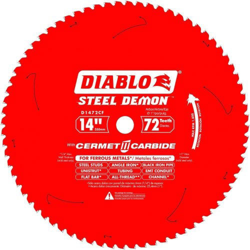 Diablo D1472CF 14" x 72T Steel Demon Metal Cutting Blade 1" Arbor