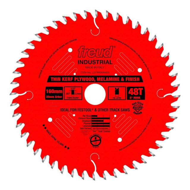 Freud LU79R006M20 160mm Thin Kerf Ultimate Plywood & Melamine Blade