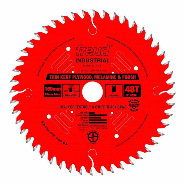 Freud LU79R006M20 160mm Thin Kerf Ultimate Plywood & Melamine Blade