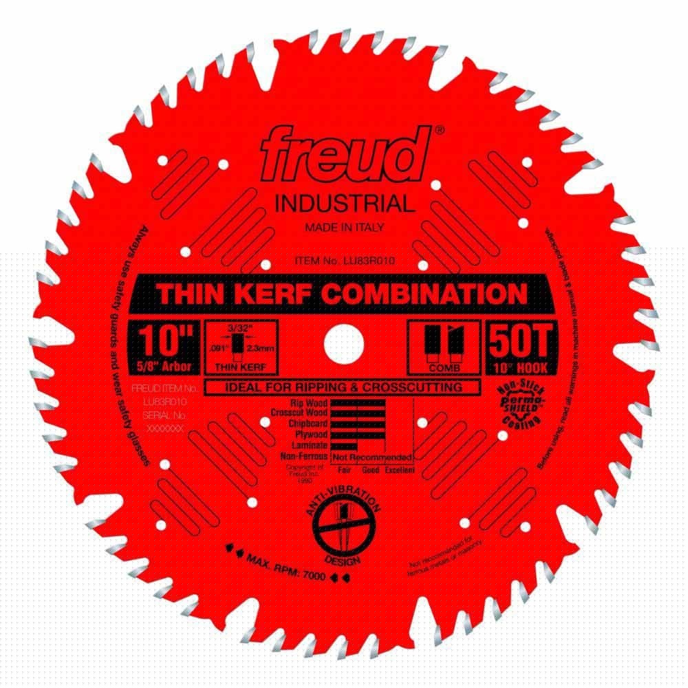Freud LU83R010 10" Thin Kerf Combination Blade