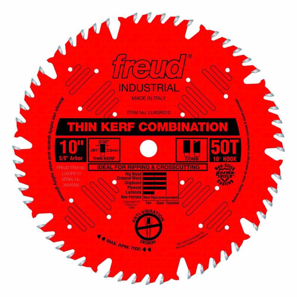 Freud LU83R010 10" Thin Kerf Combination Blade