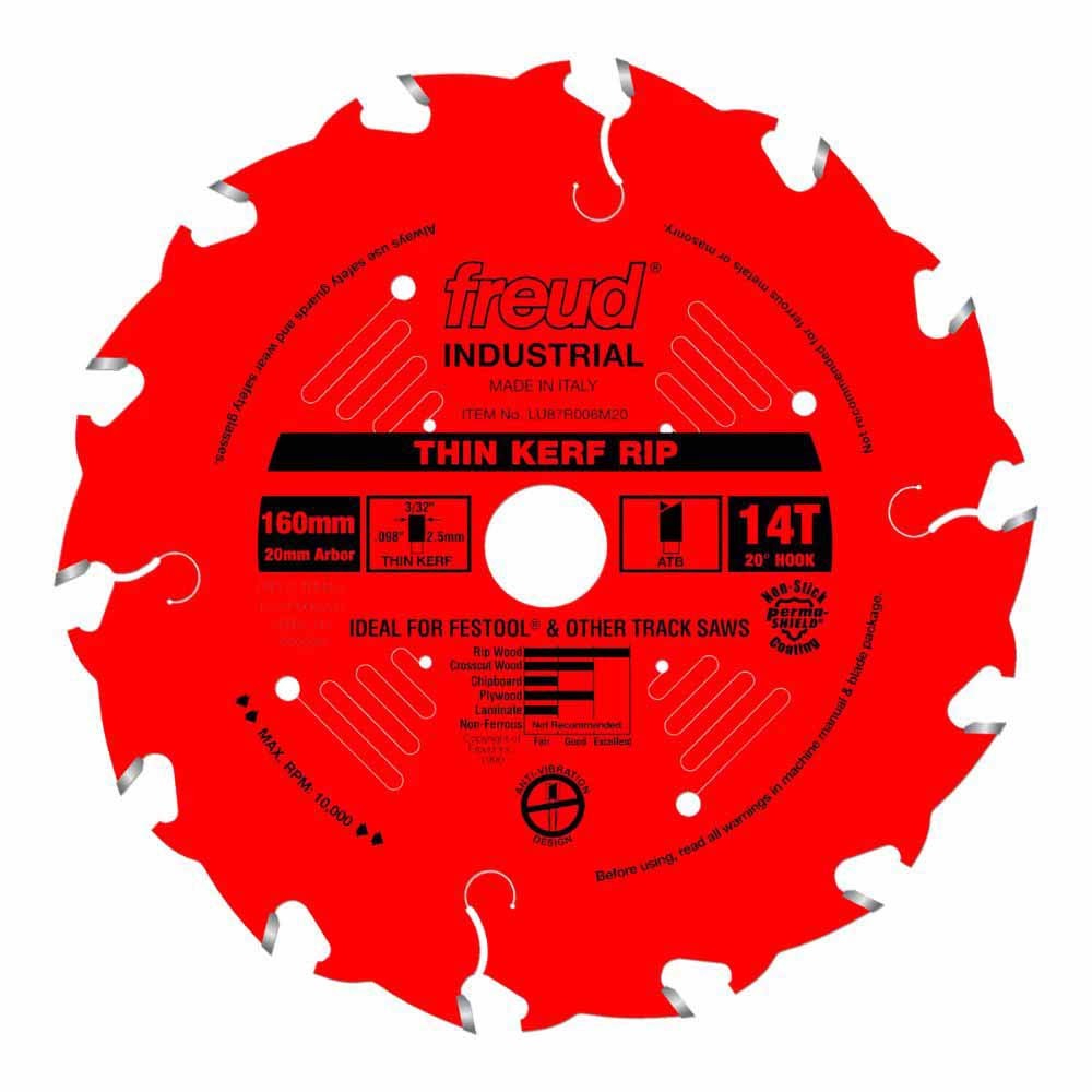 Freud LU87R006M20 160mm Thin Kerf Rip Blade