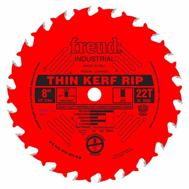 Freud LU87R008 8" Thin Kerf Rip Blade