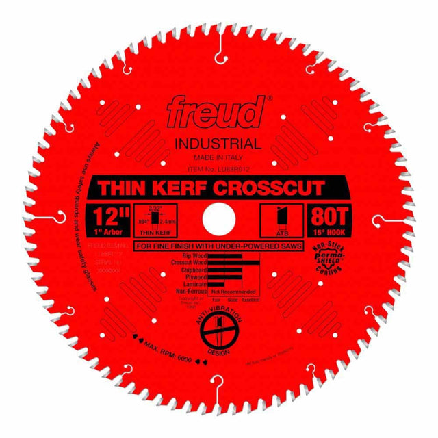 Freud LU88R012 12" Thin Kerf Fine Finish Crosscut Blade