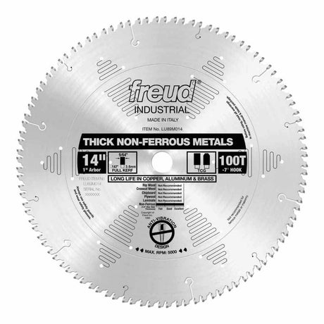 Freud LU89M014 14" Thick Stock Aluminum Metal Blade