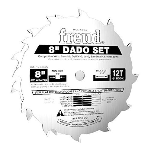 Freud SD208S 8" Stack Dado Saw Blade