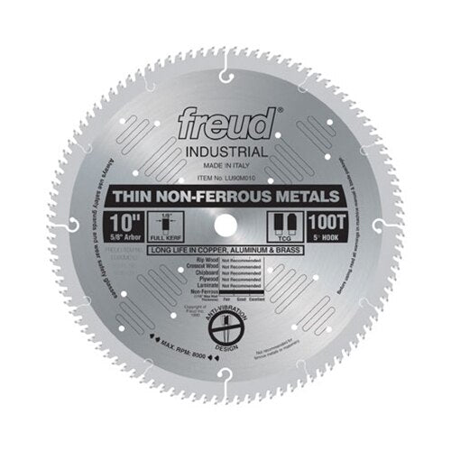 Freud LU90M010 10 x 100T x 5/8 Industrial Thin Stock Nonferrous Metals Blade