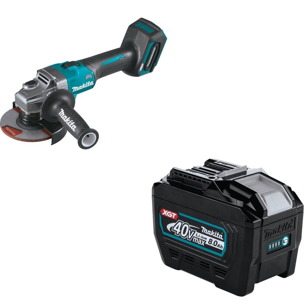 Makita GAG01Z 40V max XGT 4-1/2" / 5" Angle Grinder W/ BL4080F 40V max XGT 8.0Ah Battery