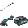 Makita GAG01Z 4-1/2" / 5" Angle Grinder W/ GRU01Z 15" String Trimmer and BL4040 4.0Ah Battery