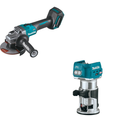 Makita GAG01Z 4-1/2" / 5" Angle Grinder W/ GTR01Z 40V max XGT Brushless Cordless Compact Router