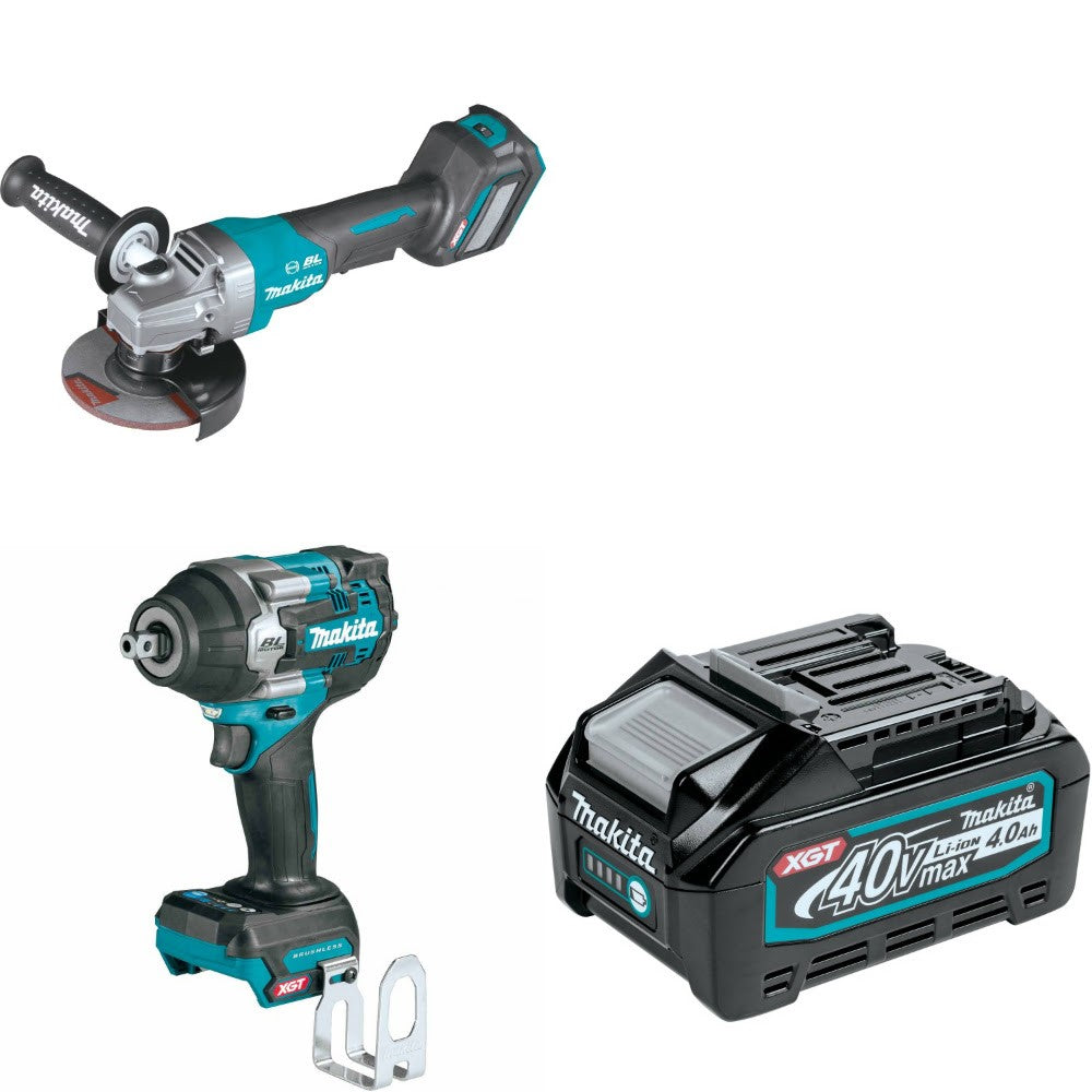 Makita Angle Grinder Kit W/ Impact Wrench and FREE 4.0Ah Battery