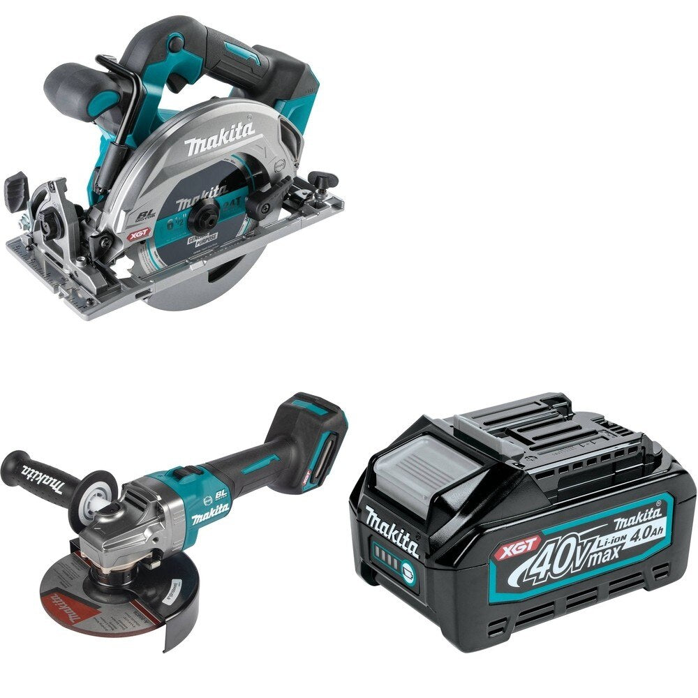 Makita GAG07Z Angle Grinder W/ GSH05Z Circular Saw and FREE BL4040 Battery