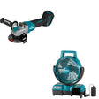 Makita GAG13Z 4-1/2" / 5" X-LOCK Paddle Switch Angle Grinder W/ CF001GZ 9-1/4" Fan