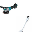 Makita GAG13Z 4-1/2" / 5" W/ GLC02Z 40V max XGT Brushless Cordless 4-Speed Compact Stick Vacuum